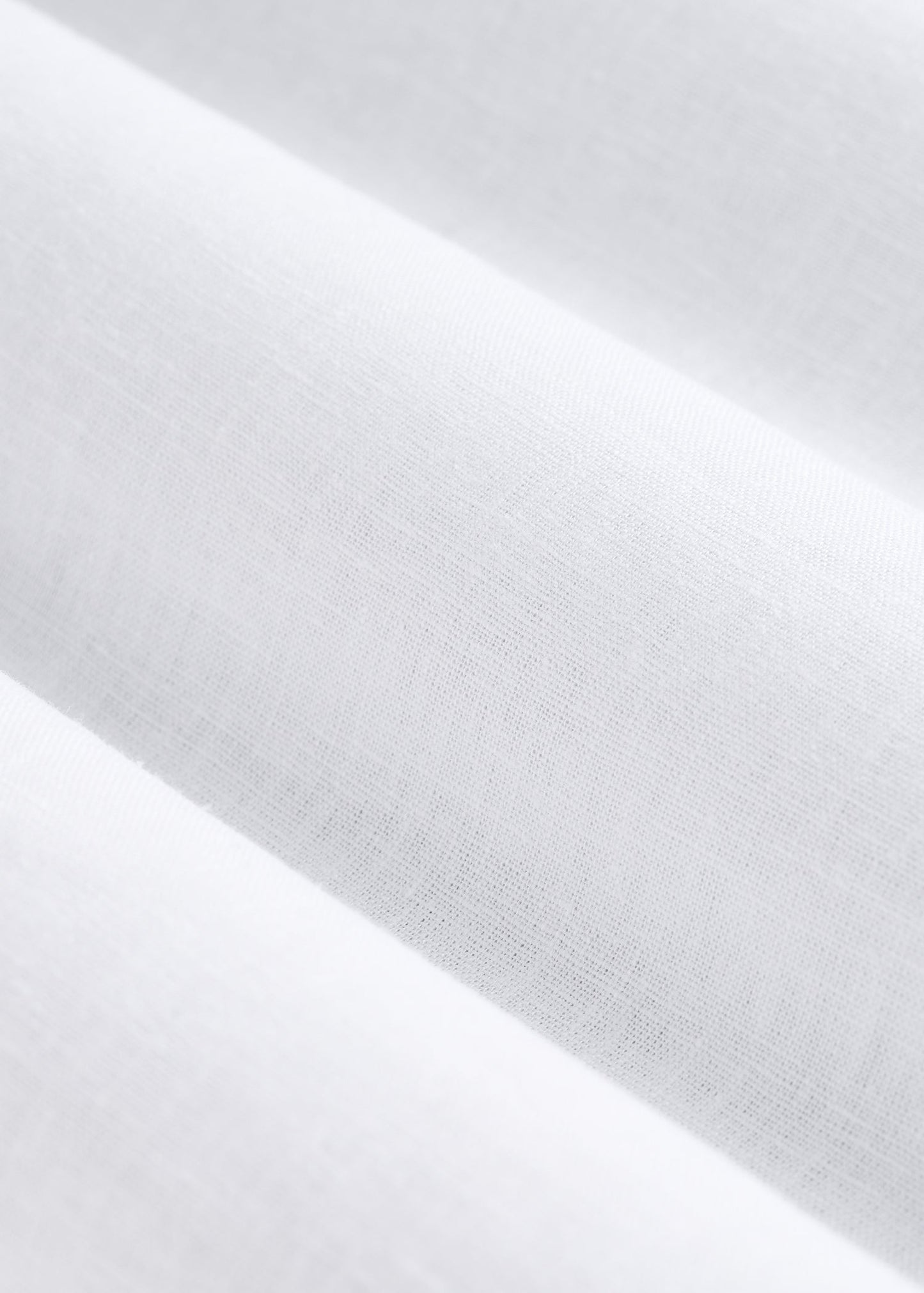 Band Collar Linen Button Shirt for Tall Men in Optic White