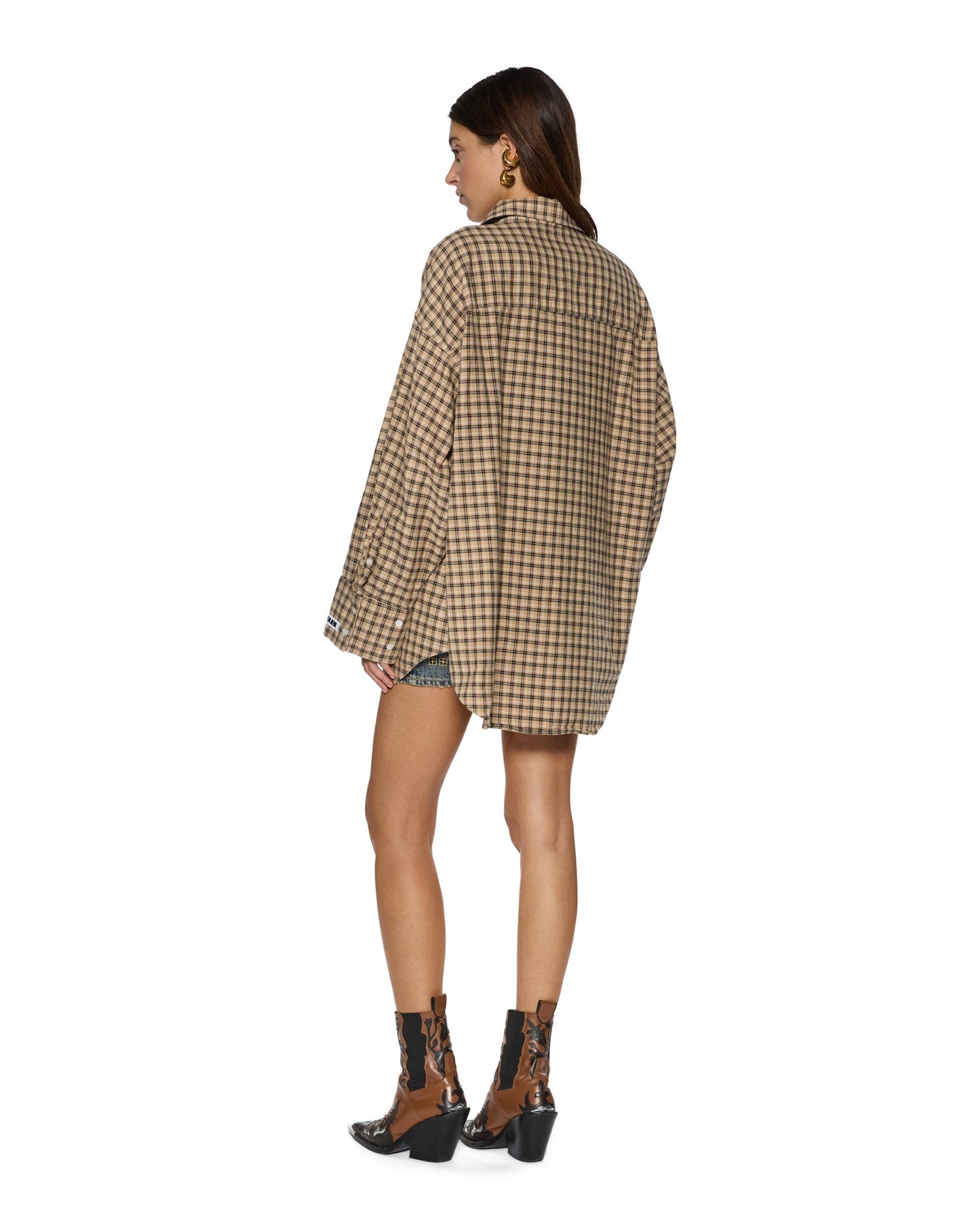 ASTRA LS SHIRT TAN PLAID