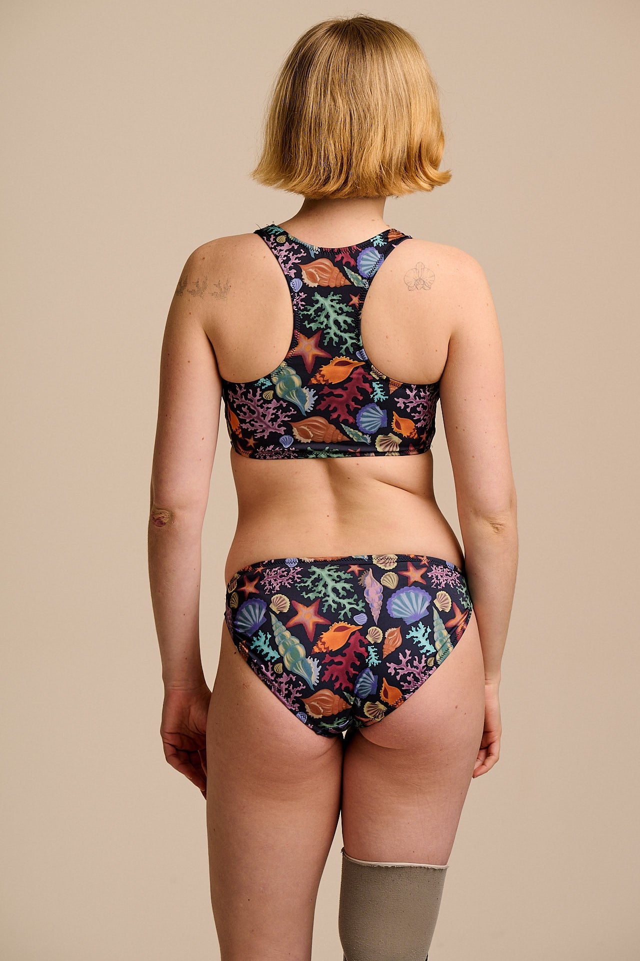Aria - Low Rise Bikini Bottoms in Shell Print