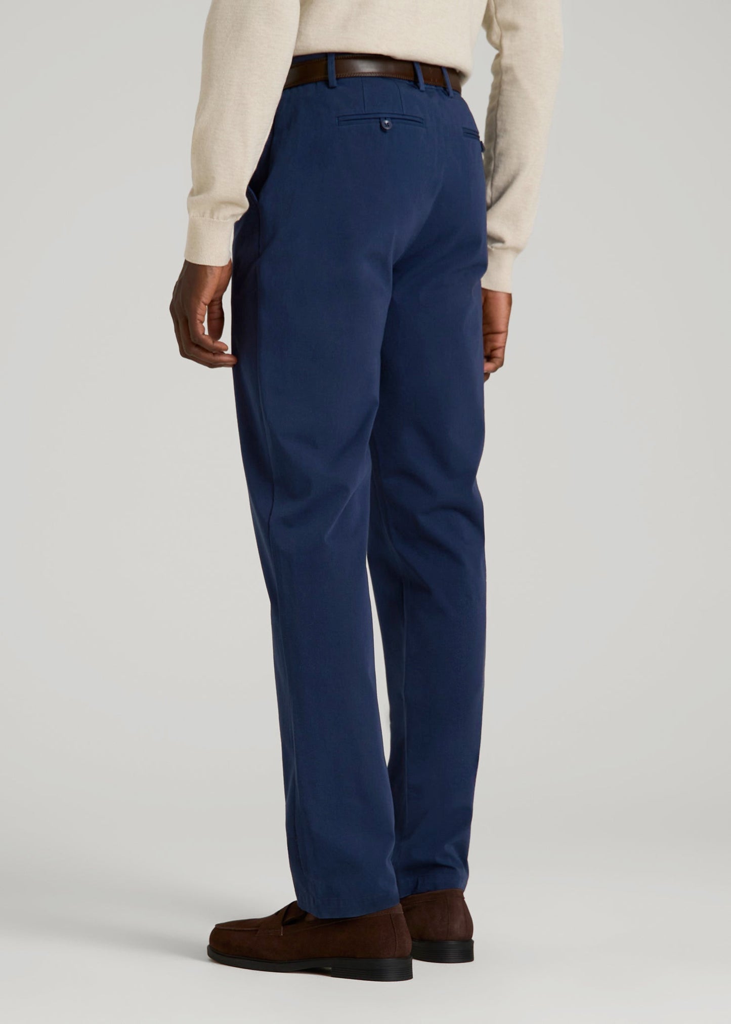 4 Way Stretch Commuter STRAIGHT Leg Chino Pants for Tall Men in Summer Blue