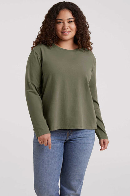 Vintage Cotton Long Sleeve Everyday T-Shirt