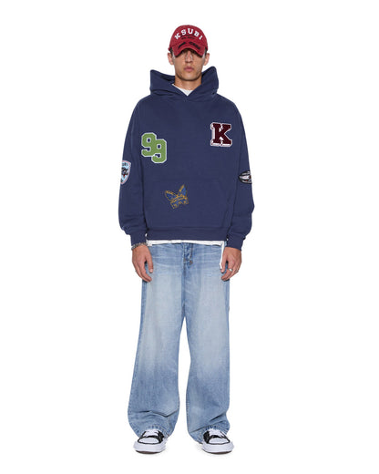 PATCHED EKCESS HOODIE NAVY