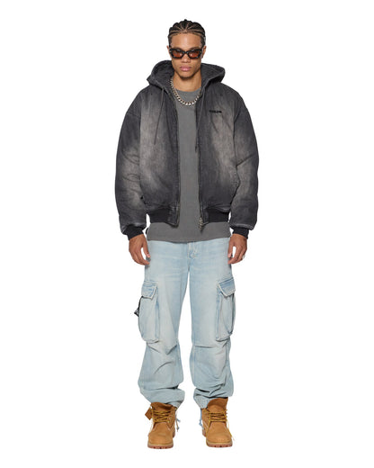 SLOUCH BOMBER JACKET FADED BLACK