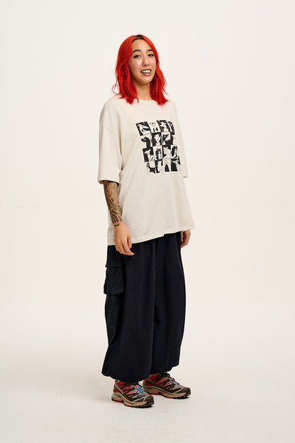 Rumi - Wide Leg Cotton & Linen Trousers in Black