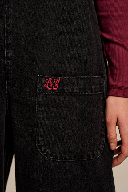 Ara - Denim Dungarees in Black Wash