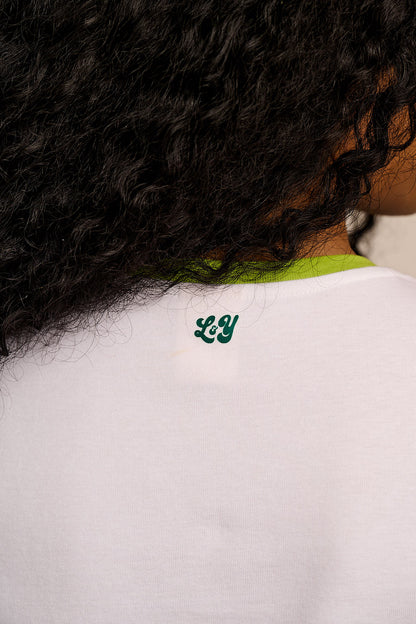Maya - Cotton T-Shirt in Fruit & Veg Embroidery