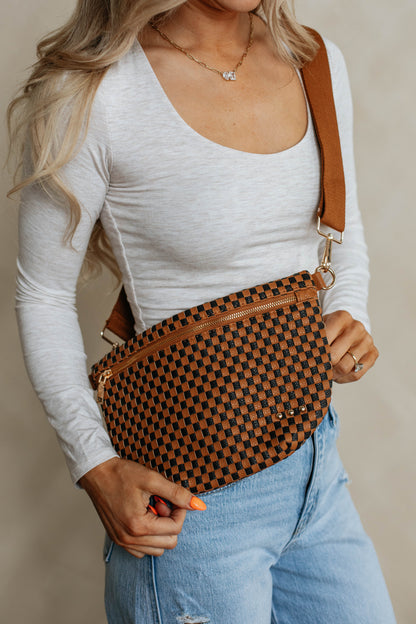 Patsy Checkered Bum Bag - Espresso