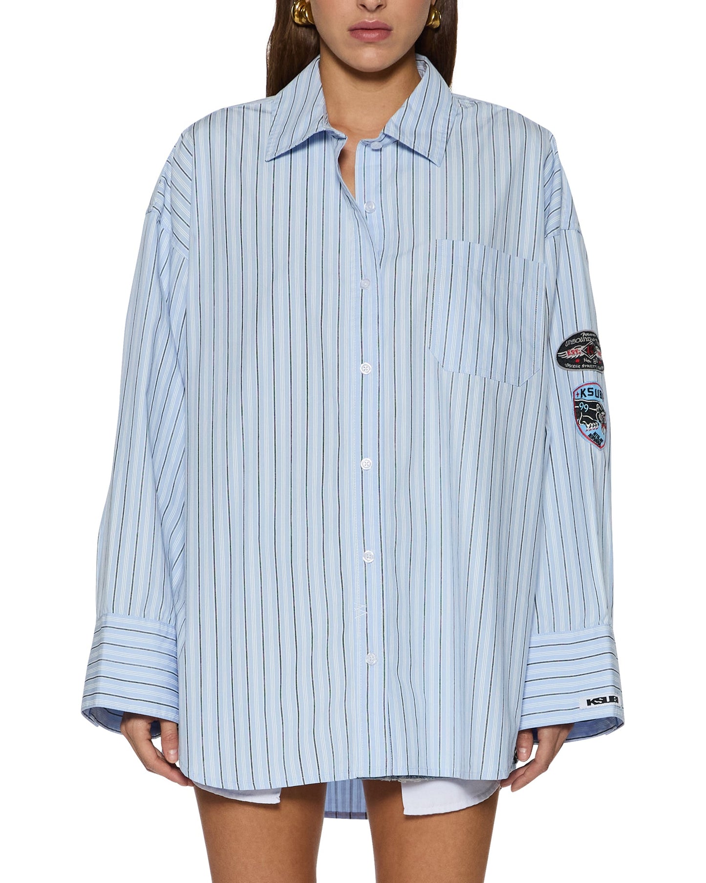 ASTRA LS SHIRT BLUE STRIPE BADGE