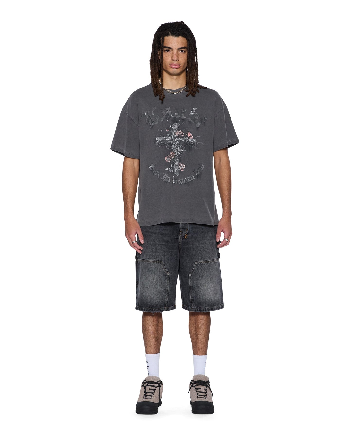THORNED EKCESS SS TEE CHARCOAL
