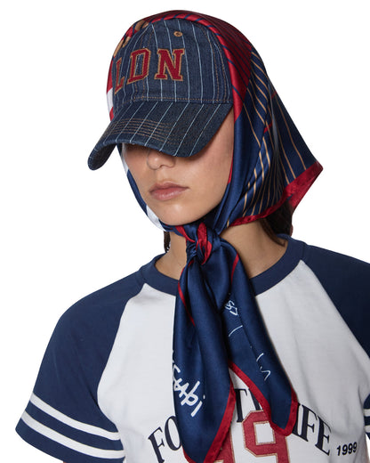 KSUBI X LISSY RODDY SILK SCARF NAVY
