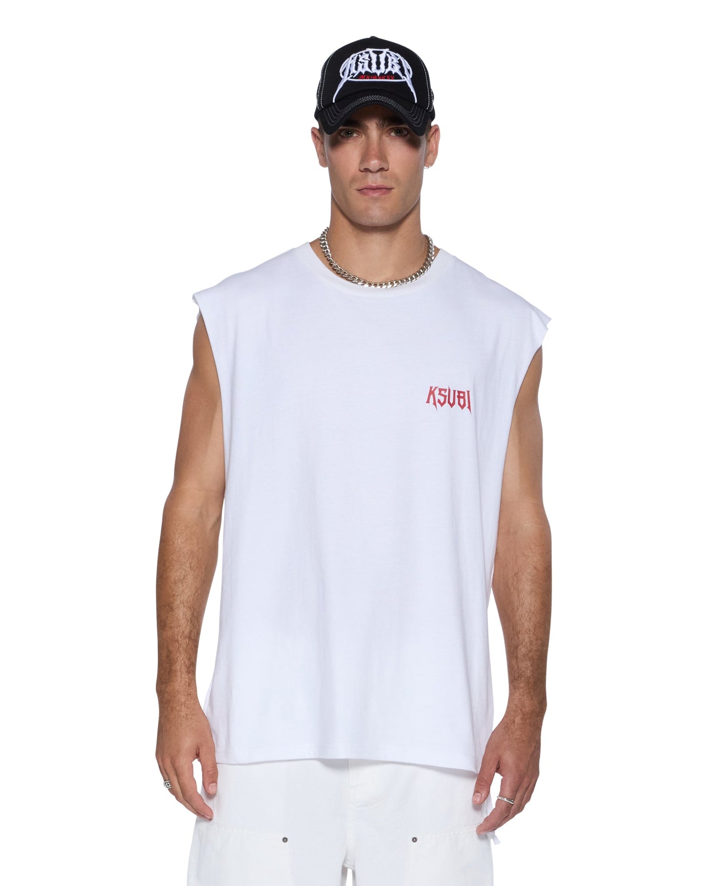 KINGDOM CUT OFF BIGGIE TEE WHITE