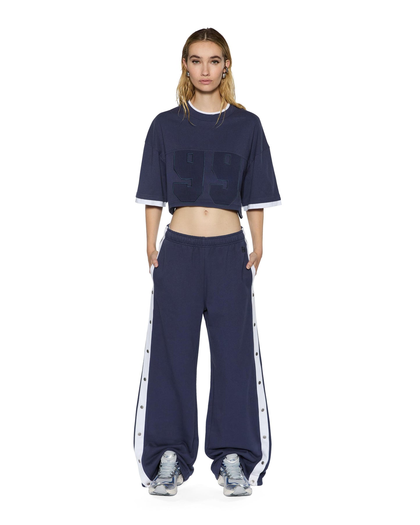 99 BOYFRIEND CROPPED SS TEE INK BLUE