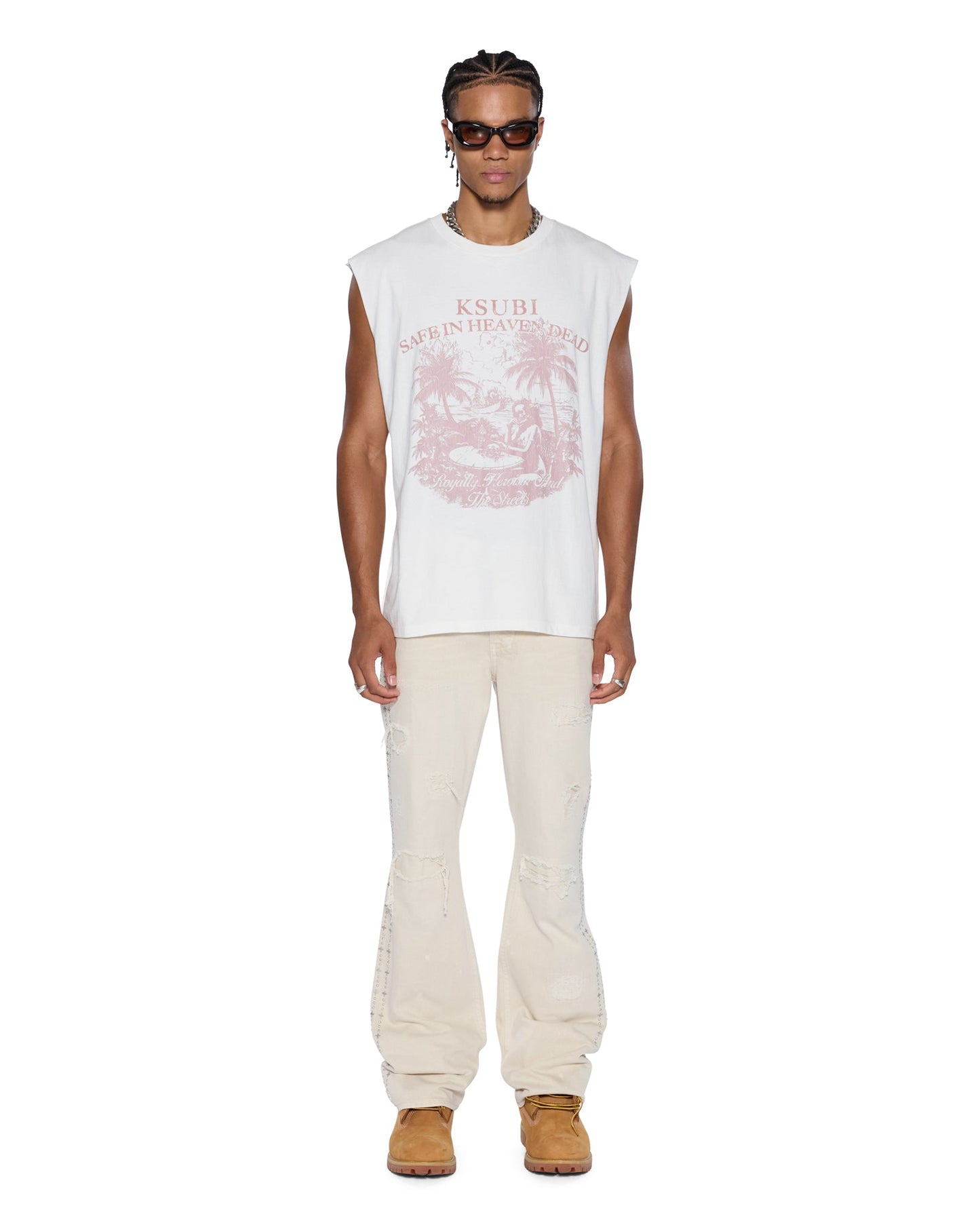 PARADISO CUT OFF TEE VINTAGE WHITE