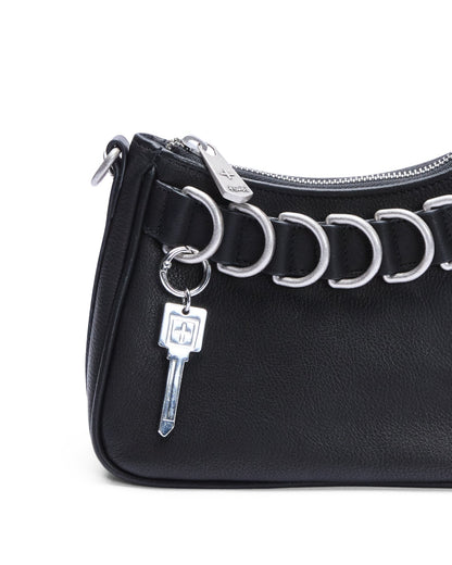 TRASH BAG MINI BLACK LEATHER