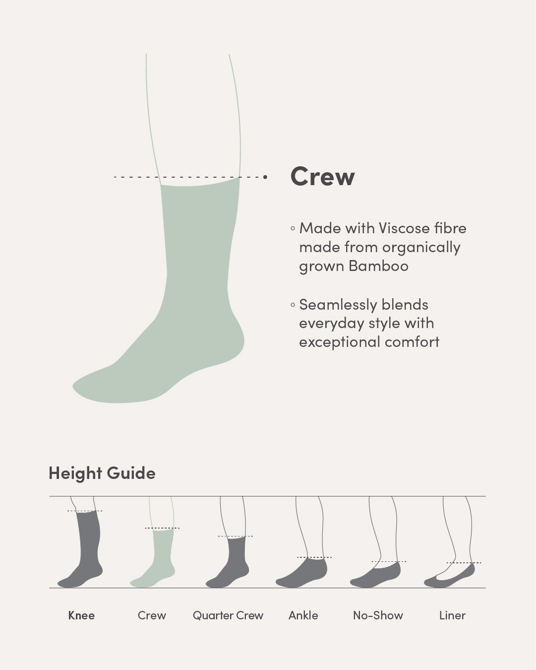 Ribbed Crew Socks - Oatmeal